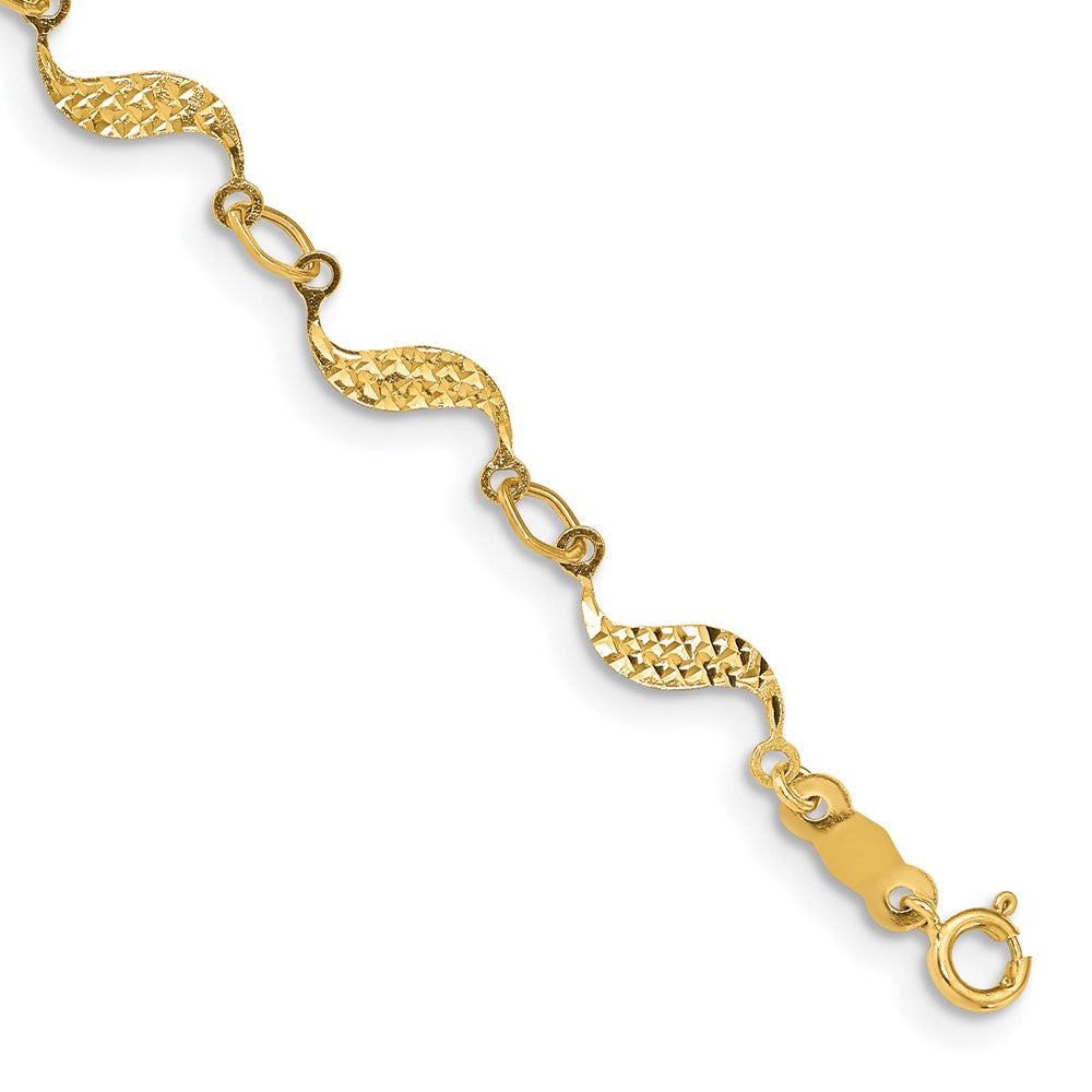 7.5 Zoll 14K Diamantiert Armband