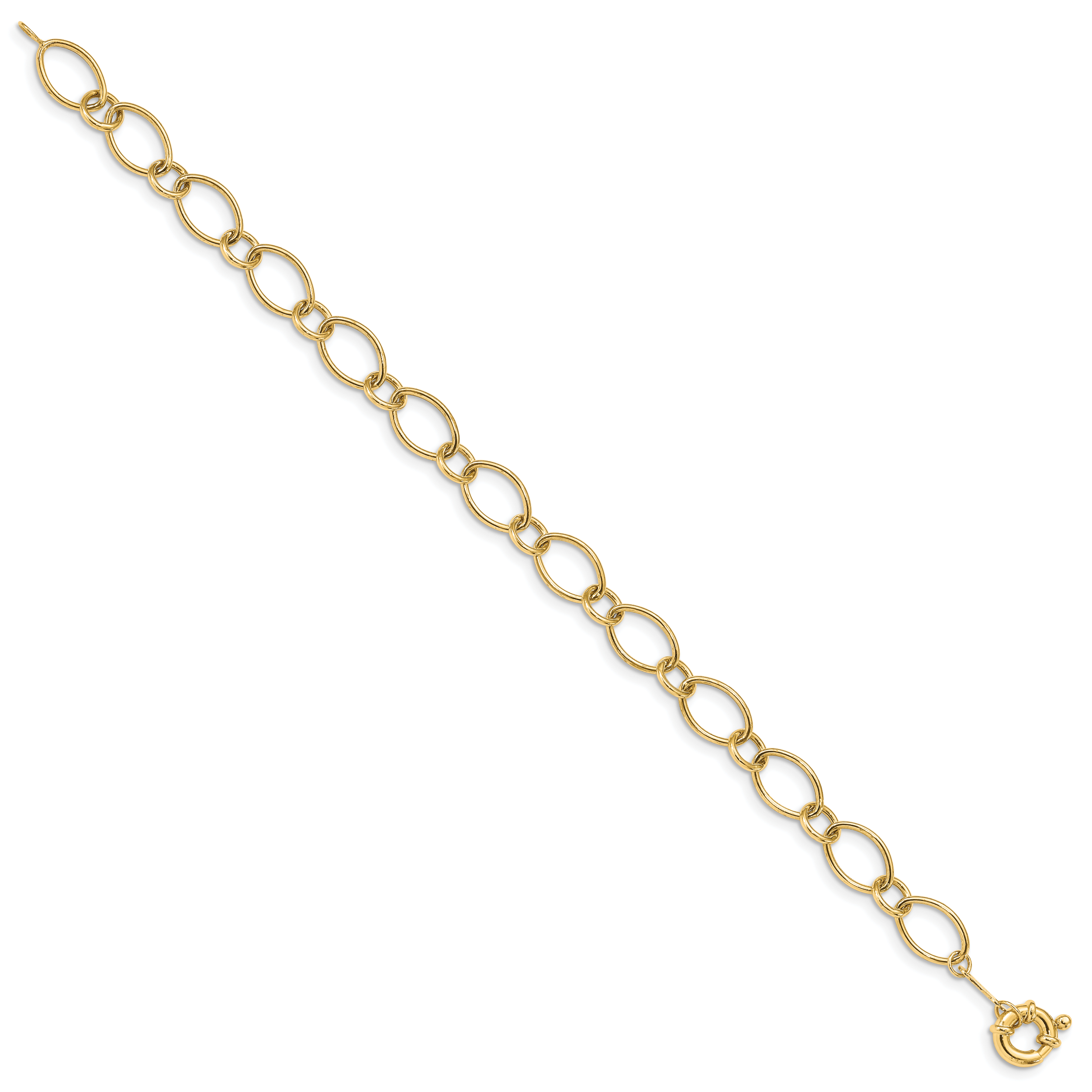 7.25 Zoll 14K Oval & Kreise Design Armband