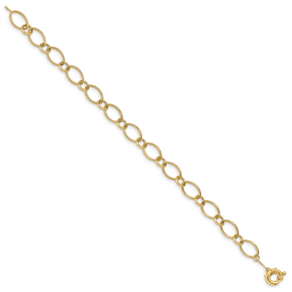 7.25 Zoll 14K Oval & Kreise Design Armband
