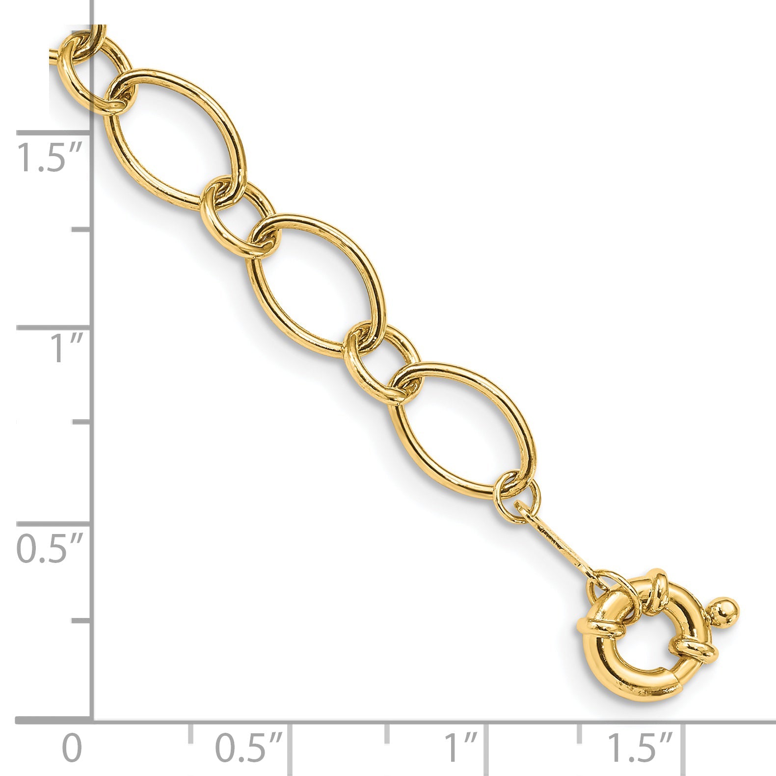 7.25 Zoll 14K Oval & Kreise Design Armband
