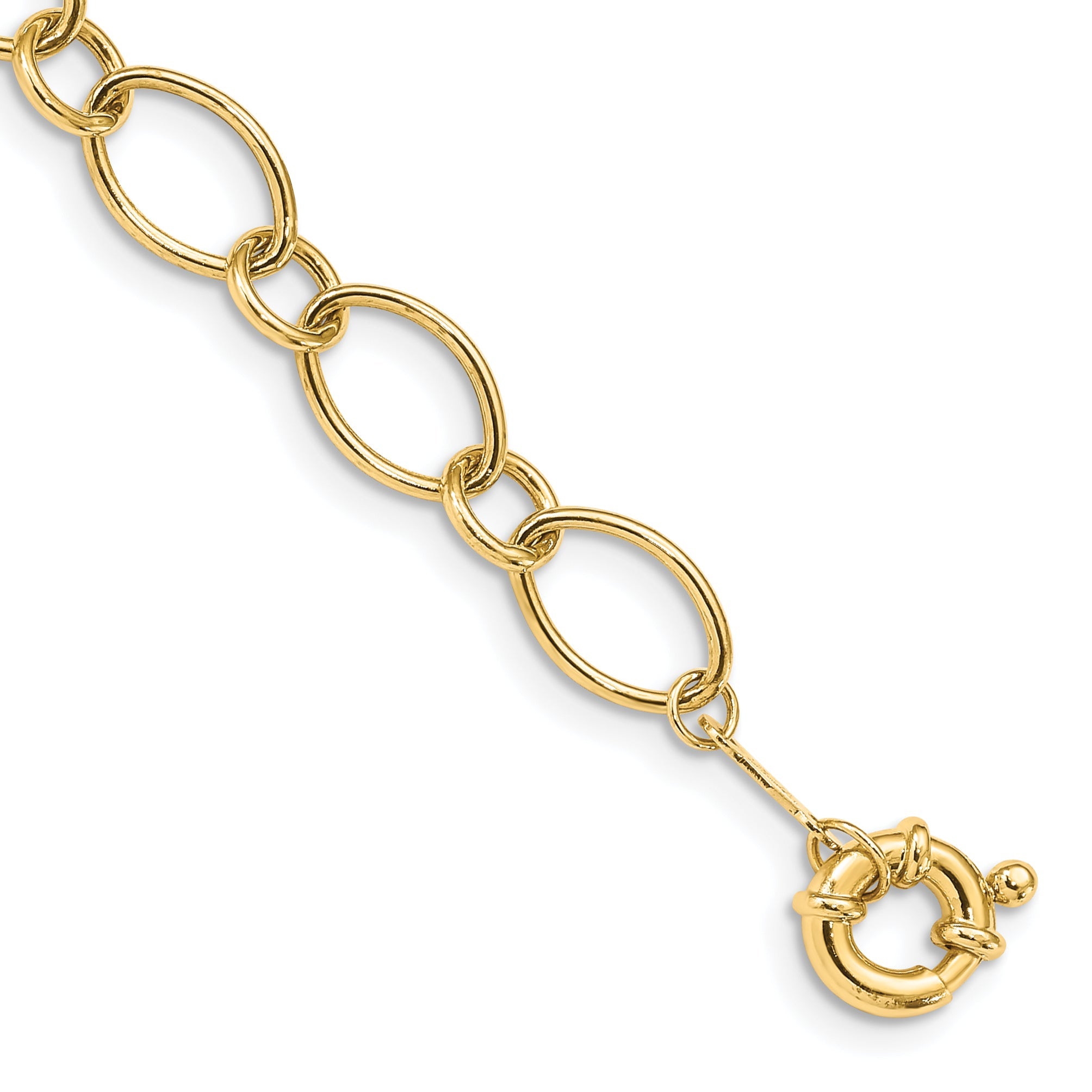 7.25 Zoll 14K Oval & Kreise Design Armband