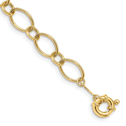 7.25 Zoll 14K Oval & Kreise Design Armband