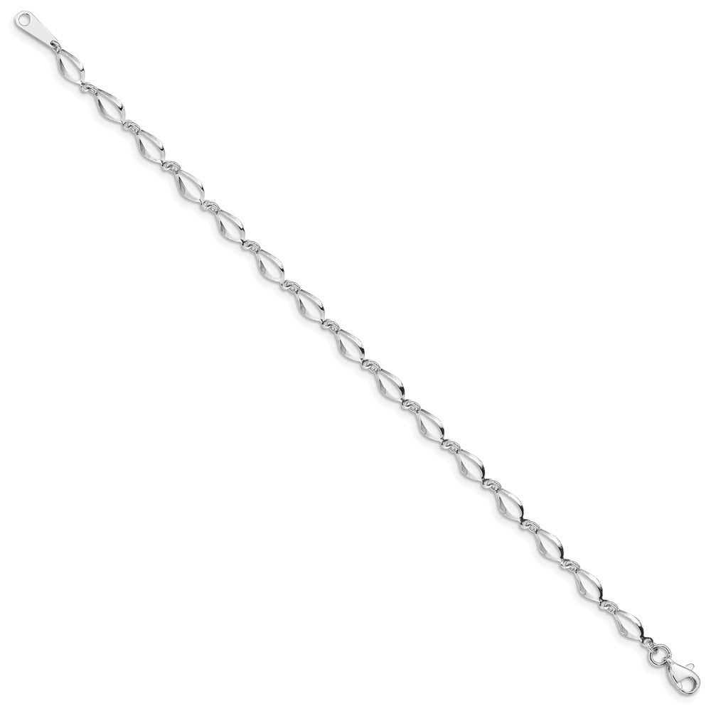 14K Weißgold Poliert Fantasieglieder Gliederarmband