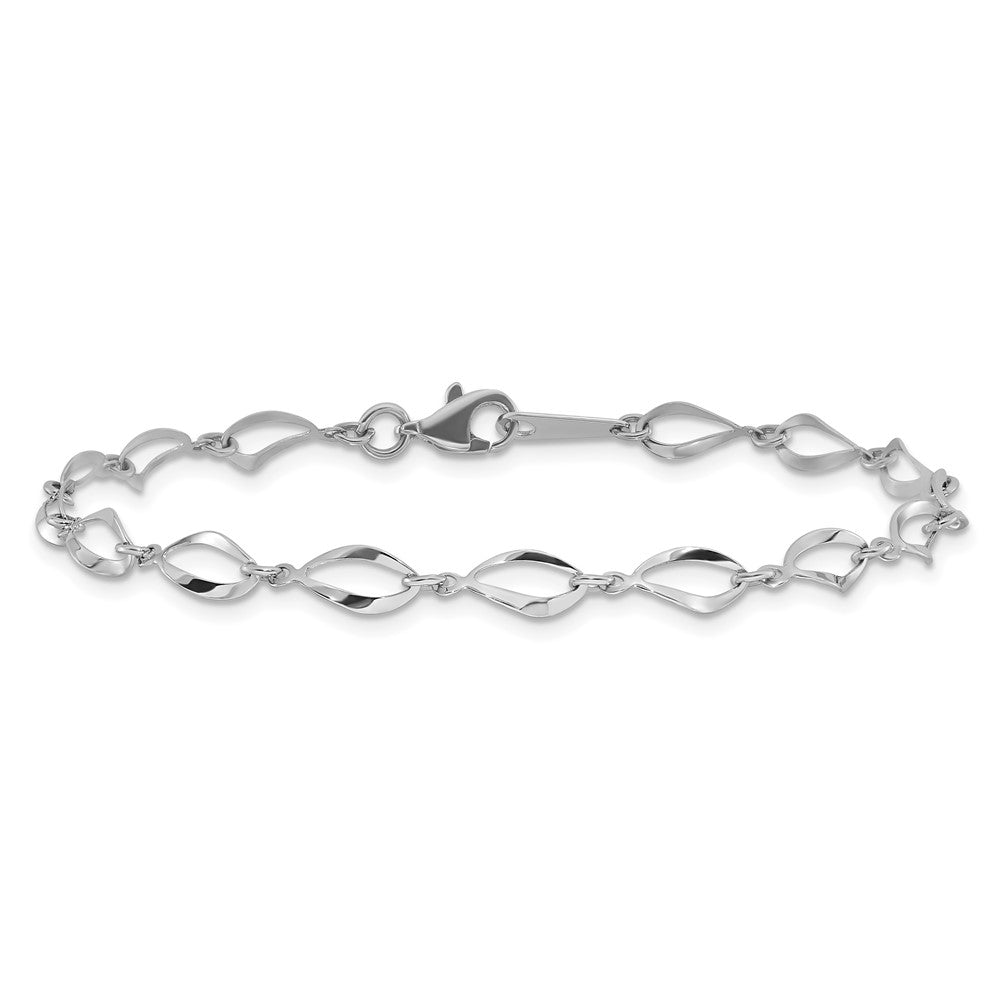 14K Weißgold Poliert Fantasieglieder Gliederarmband