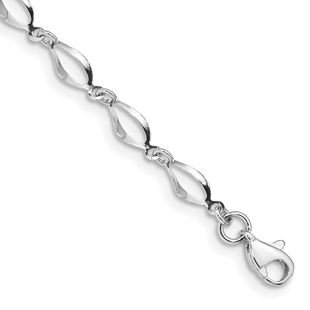 14K Weißgold Poliert Fantasieglieder Gliederarmband