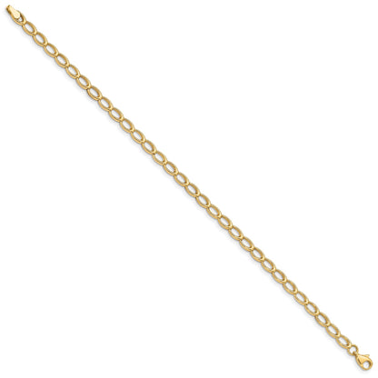 7.5 Zoll 14K Gold Poliert Offen Glieder Armband