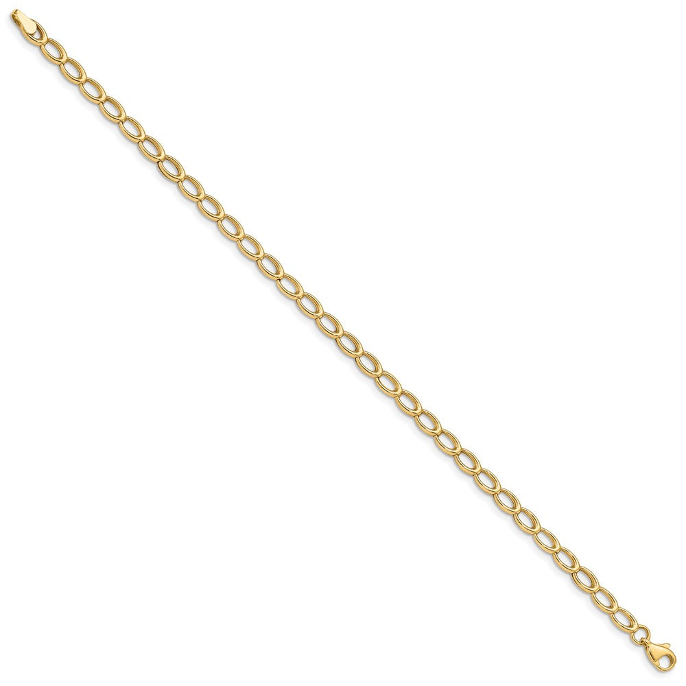 7.5 Zoll 14K Gold Poliert Offen Glieder Armband