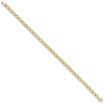 7.5 Zoll 14K Gold Poliert Offen Glieder Armband