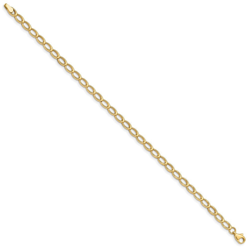 7.5 Zoll 14K Gold Poliert Offen Glieder Armband