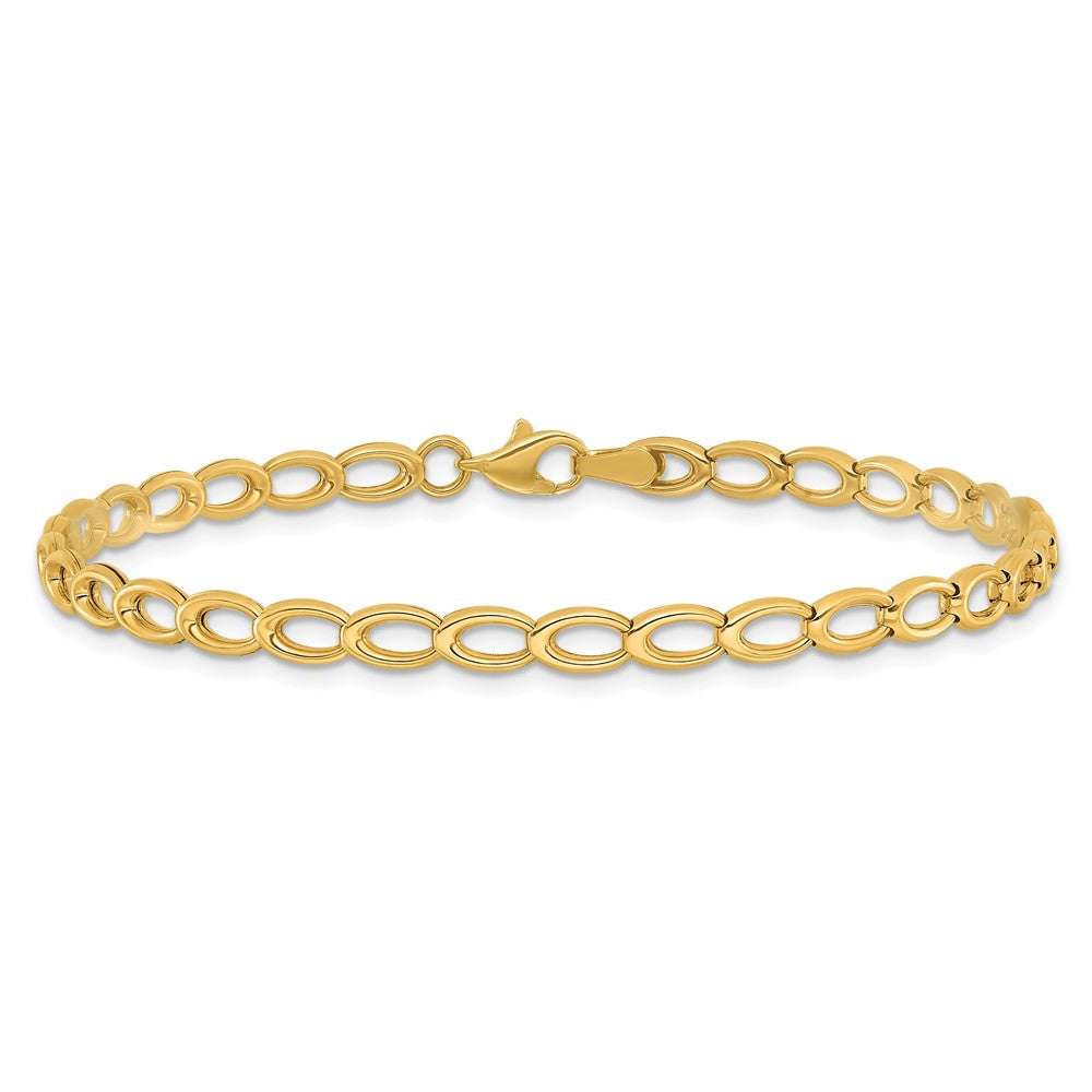 7.5 Zoll 14K Gold Poliert Offen Glieder Armband