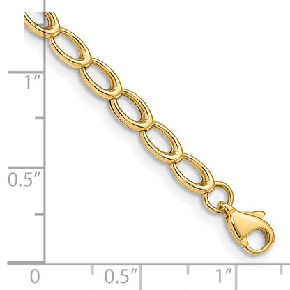 7.5 Zoll 14K Gold Poliert Offen Glieder Armband