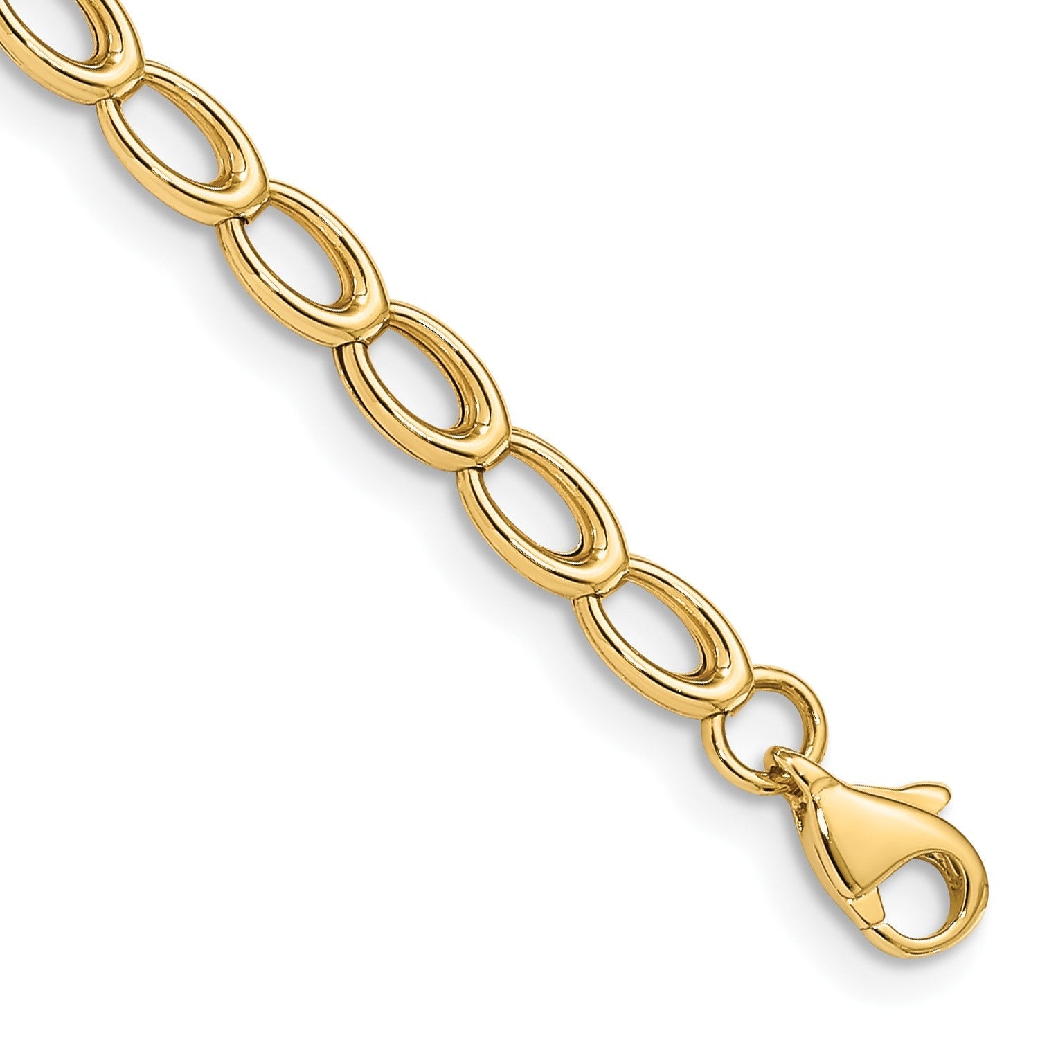 7.5 Zoll 14K Gold Poliert Offen Glieder Armband