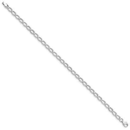 7.5 Zoll 14K Weißgold Poliert Offen Glieder Armband