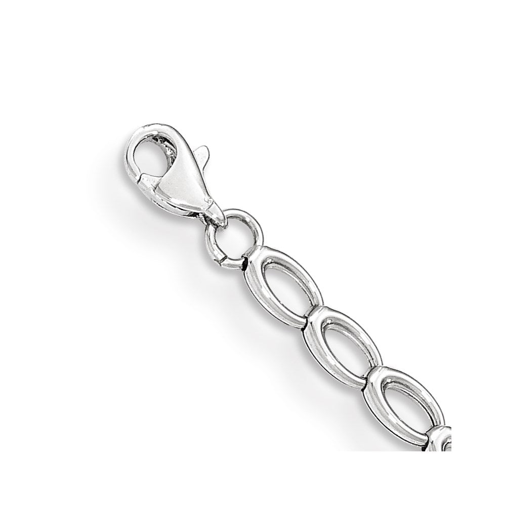 7.5 Zoll 14K Weißgold Poliert Offen Glieder Armband
