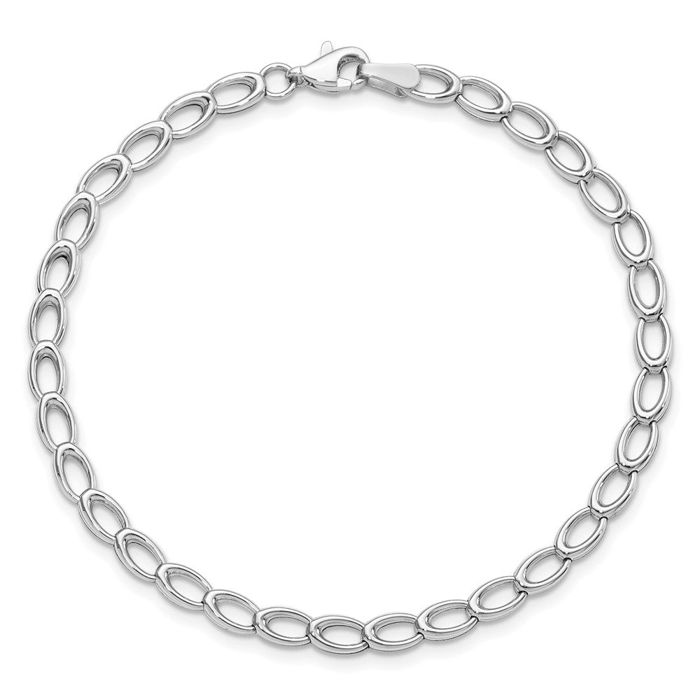 7.5 Zoll 14K Weißgold Poliert Offen Glieder Armband