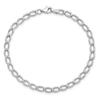 7.5 Zoll 14K Weißgold Poliert Offen Glieder Armband