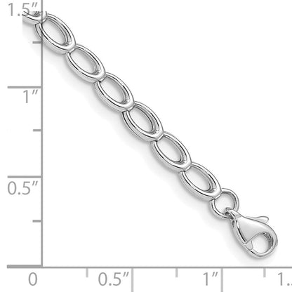 7.5 Zoll 14K Weißgold Poliert Offen Glieder Armband
