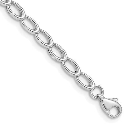 7.5 Zoll 14K Weißgold Poliert Offen Glieder Armband