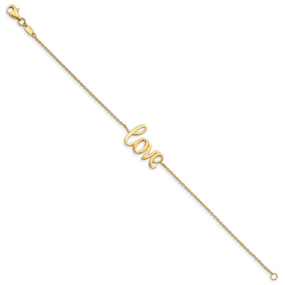 7 Zoll 14K Poliert Liebe Armband