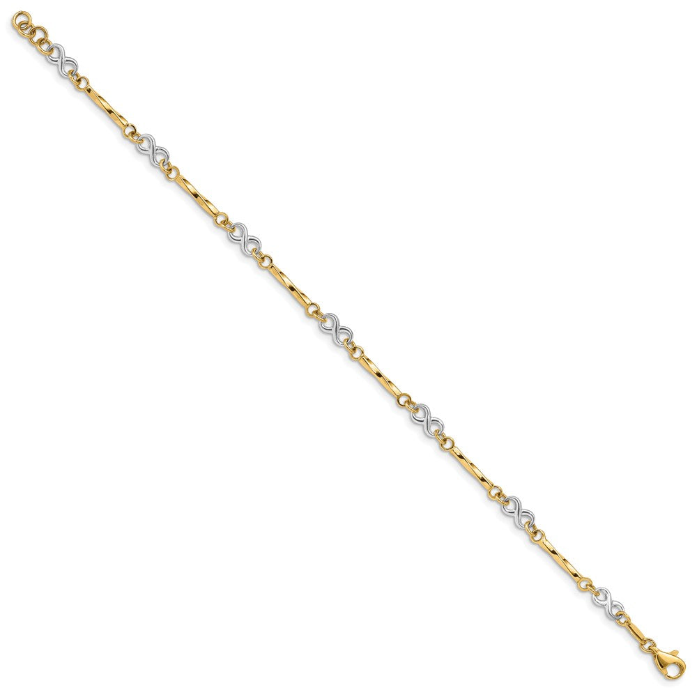 7.5 Zoll 14K Bicolor Fantasieglieder Armband
