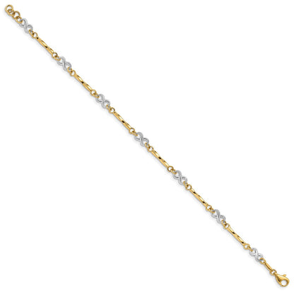 7.5 Zoll 14K Bicolor Fantasieglieder Armband