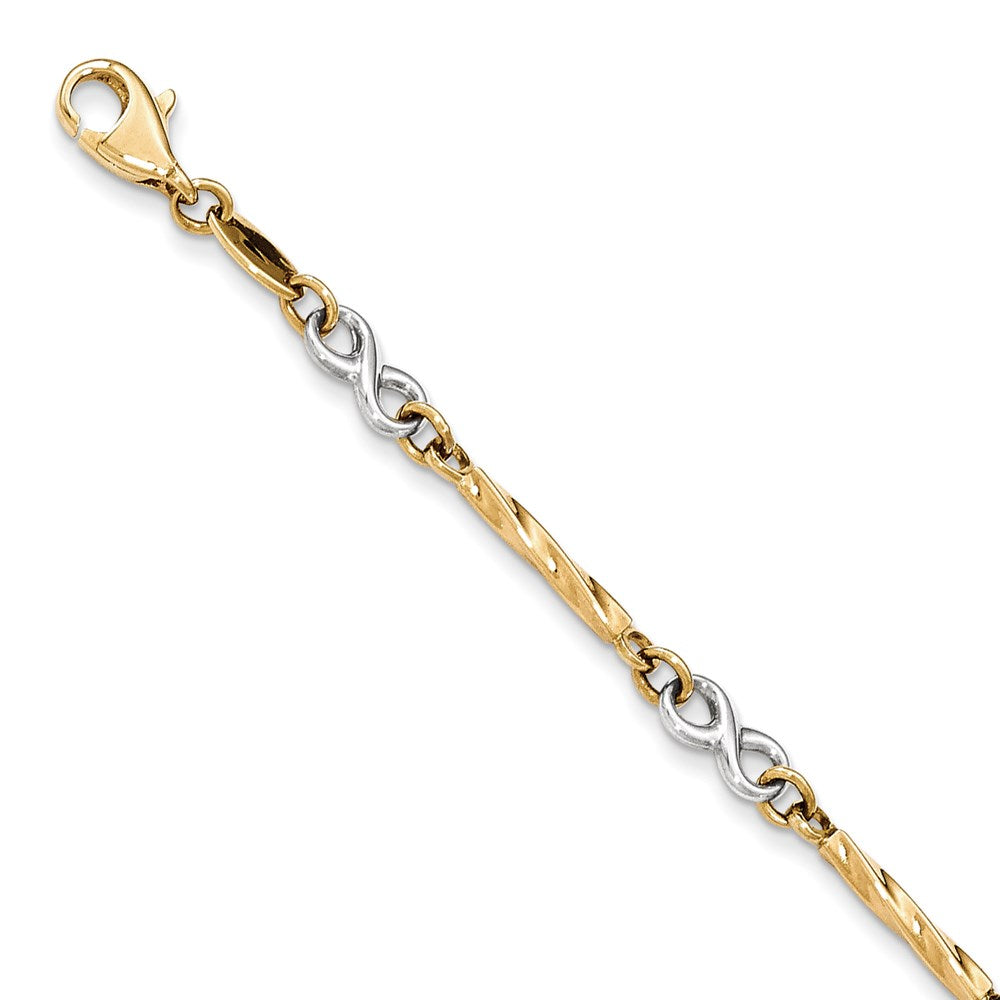 7.5 Zoll 14K Bicolor Fantasieglieder Armband