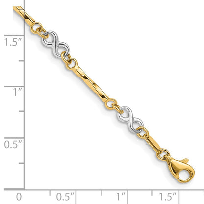 7.5 Zoll 14K Bicolor Fantasieglieder Armband