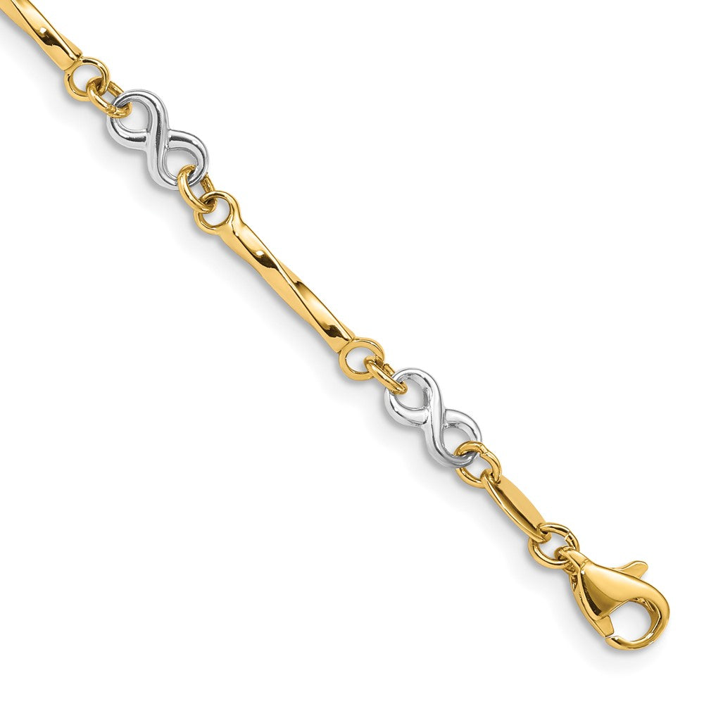 7.5 Zoll 14K Bicolor Fantasieglieder Armband