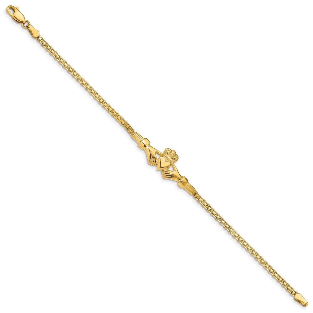 7 Zoll 14K Poliert Claddagh Armband