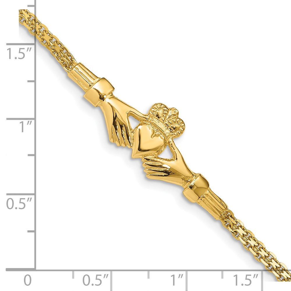 7 Zoll 14K Poliert Claddagh Armband