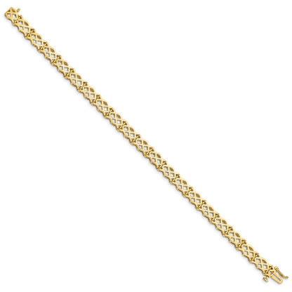 7.5 Zoll 14K Poliert Kreuz Armband