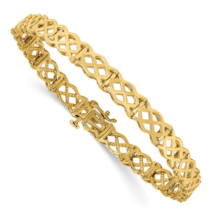 7.5 Zoll 14K Poliert Kreuz Armband