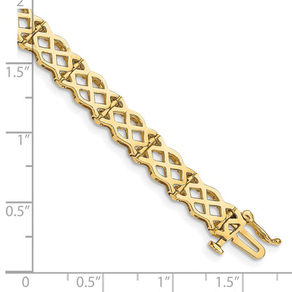 7.5 Zoll 14K Poliert Kreuz Armband