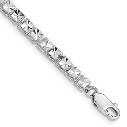 7.25 Zoll 14K Weißgold Diamantiert Armband