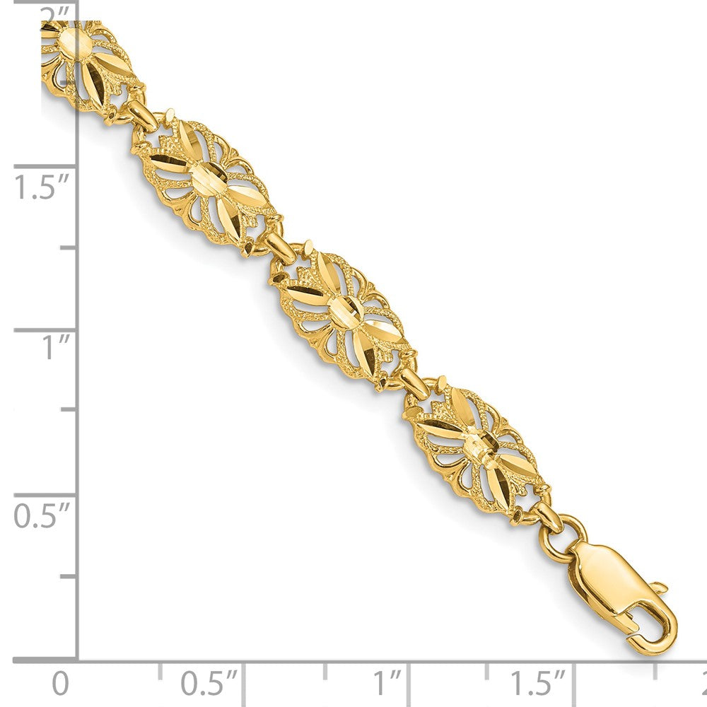 7 Zoll 14K Diamantiert Armband