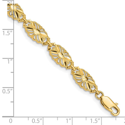 7 Zoll 14K Diamantiert Armband