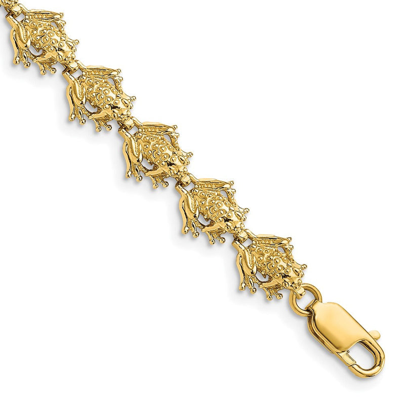 7.25 Zoll 14K Frosch Armband
