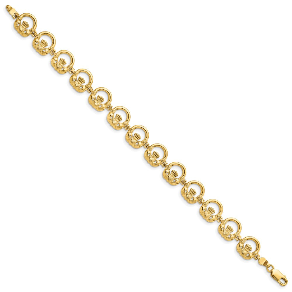 7.25 Zoll 14K Claddagh Kreis Horizontal Armband