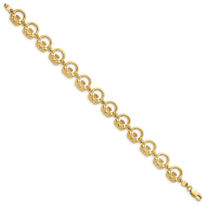 7.25 Zoll 14K Claddagh Kreis Horizontal Armband