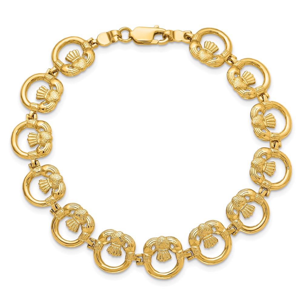 7.25 Zoll 14K Claddagh Kreis Horizontal Armband