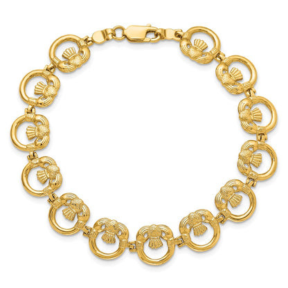 7.25 Zoll 14K Claddagh Kreis Horizontal Armband