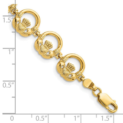 7.25 Zoll 14K Claddagh Kreis Horizontal Armband