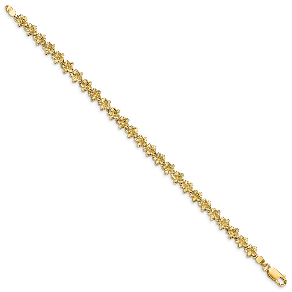 7.25 Zoll 14K Plumeria Blume Armband