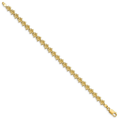 7.25 Zoll 14K Plumeria Blume Armband