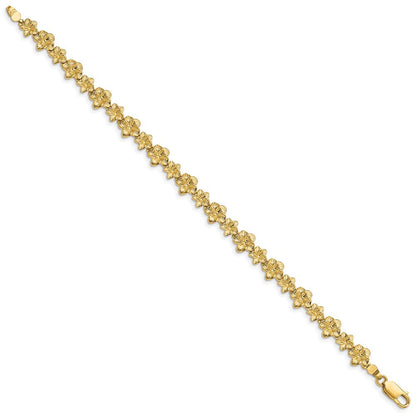 7.25 Zoll 14K Plumeria Blume Armband