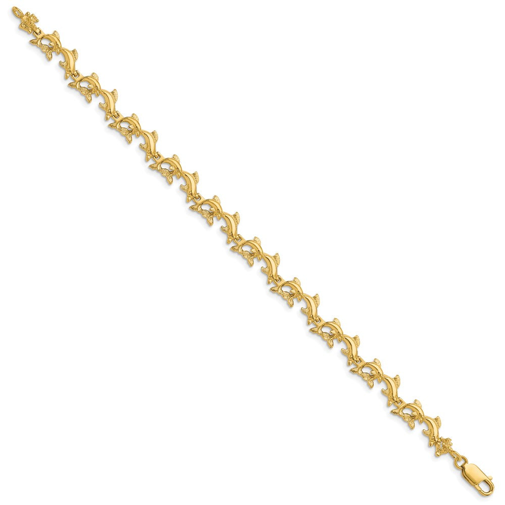 7.25 Zoll 14K Dolphins Armband