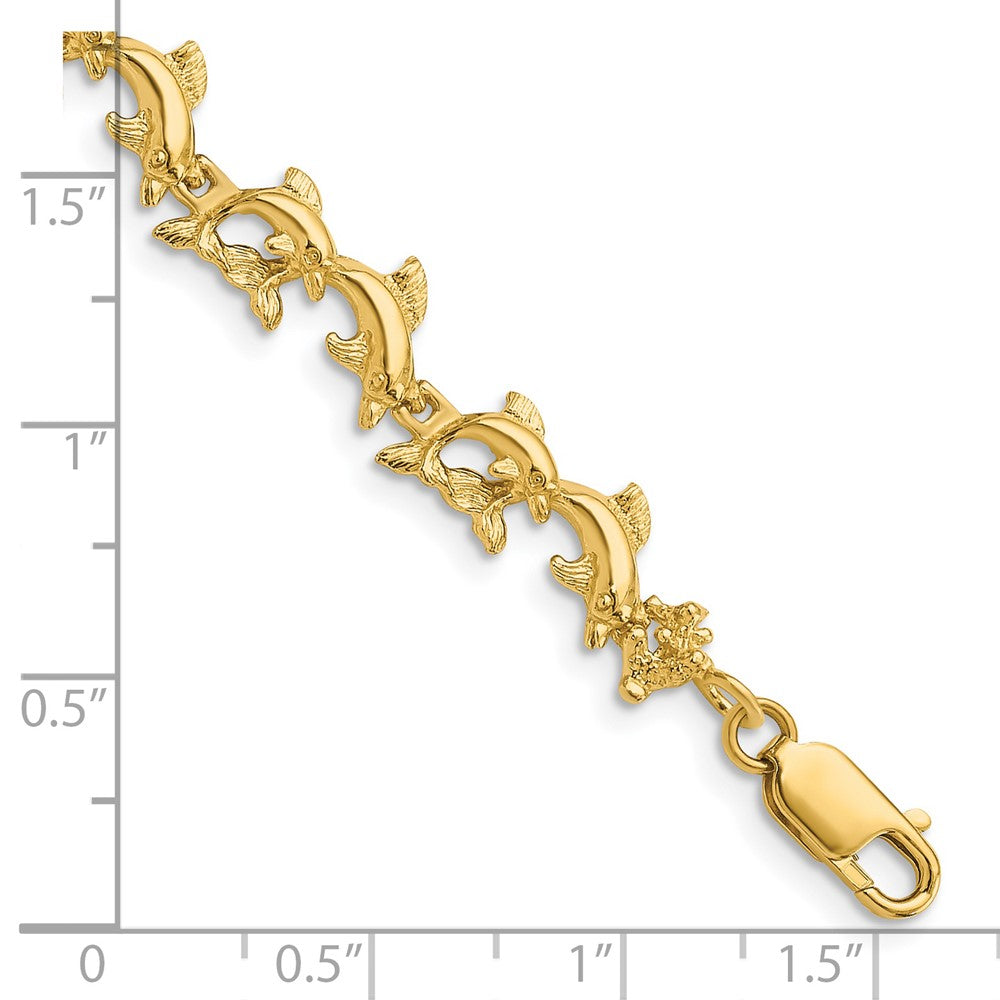 7.25 Zoll 14K Dolphins Armband