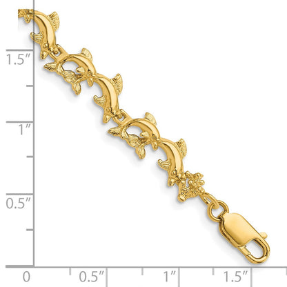 7.25 Zoll 14K Dolphins Armband