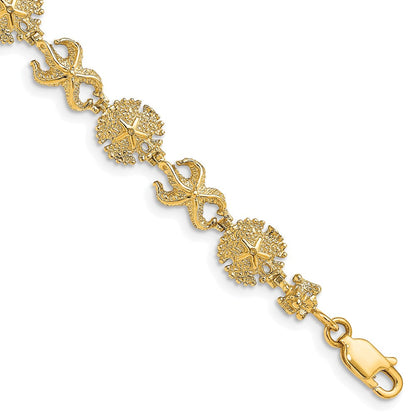 7 Zoll 14K Seestern /sand Dollar Armband