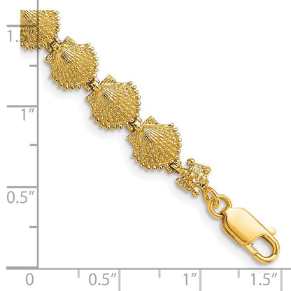 7 Zoll 14K Muschel Armband
